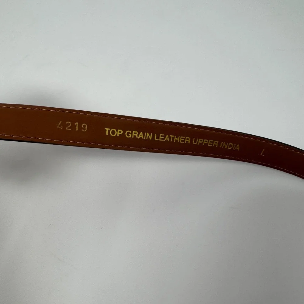 Brown Leather Women's Belt Top Grain Made in India Brown Pebbled 3/4